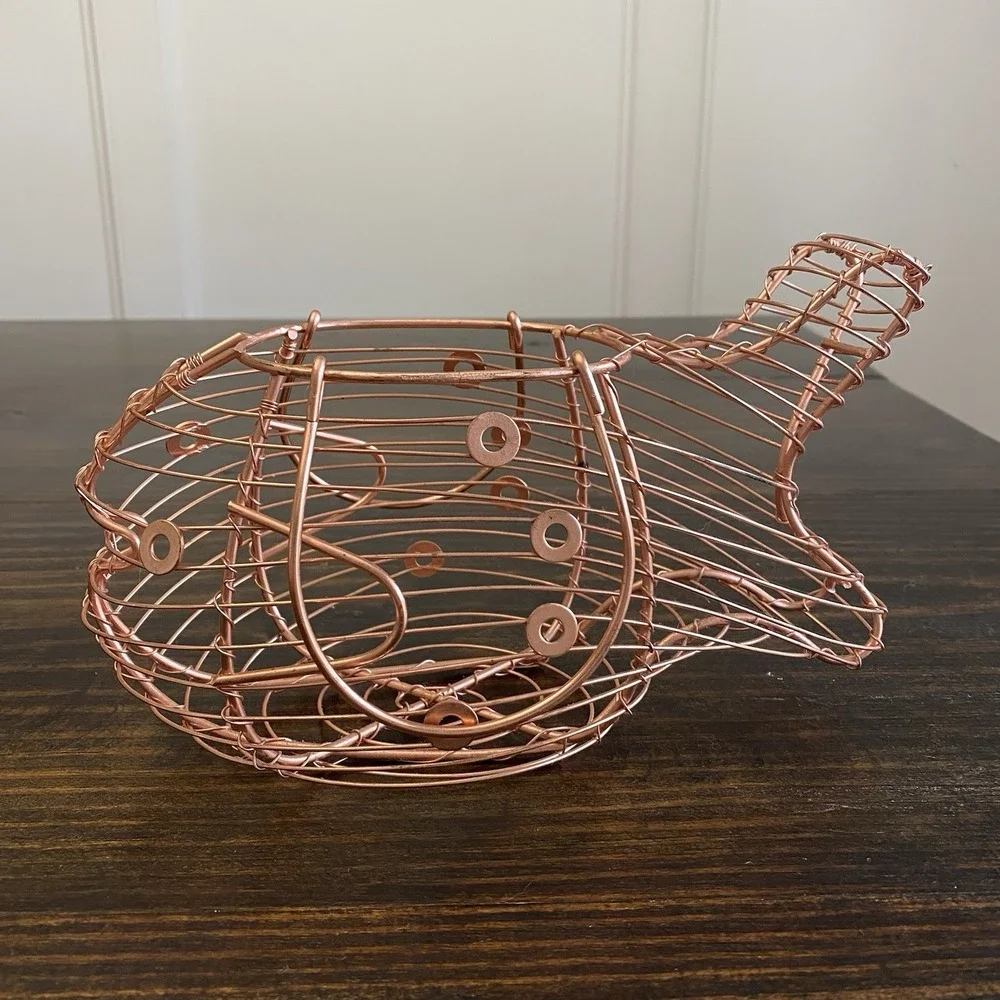 Vintage Copper Wire Farmouse‎ Fish Egg Basket With Handles